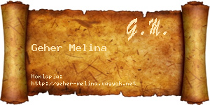 Geher Melina névjegykártya