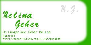melina geher business card